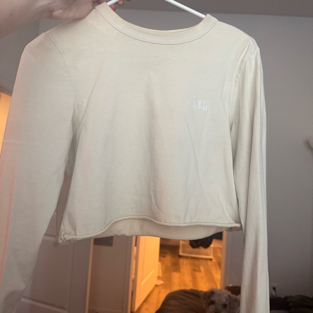 Kith Beige Cropped Long Sleeve Top
